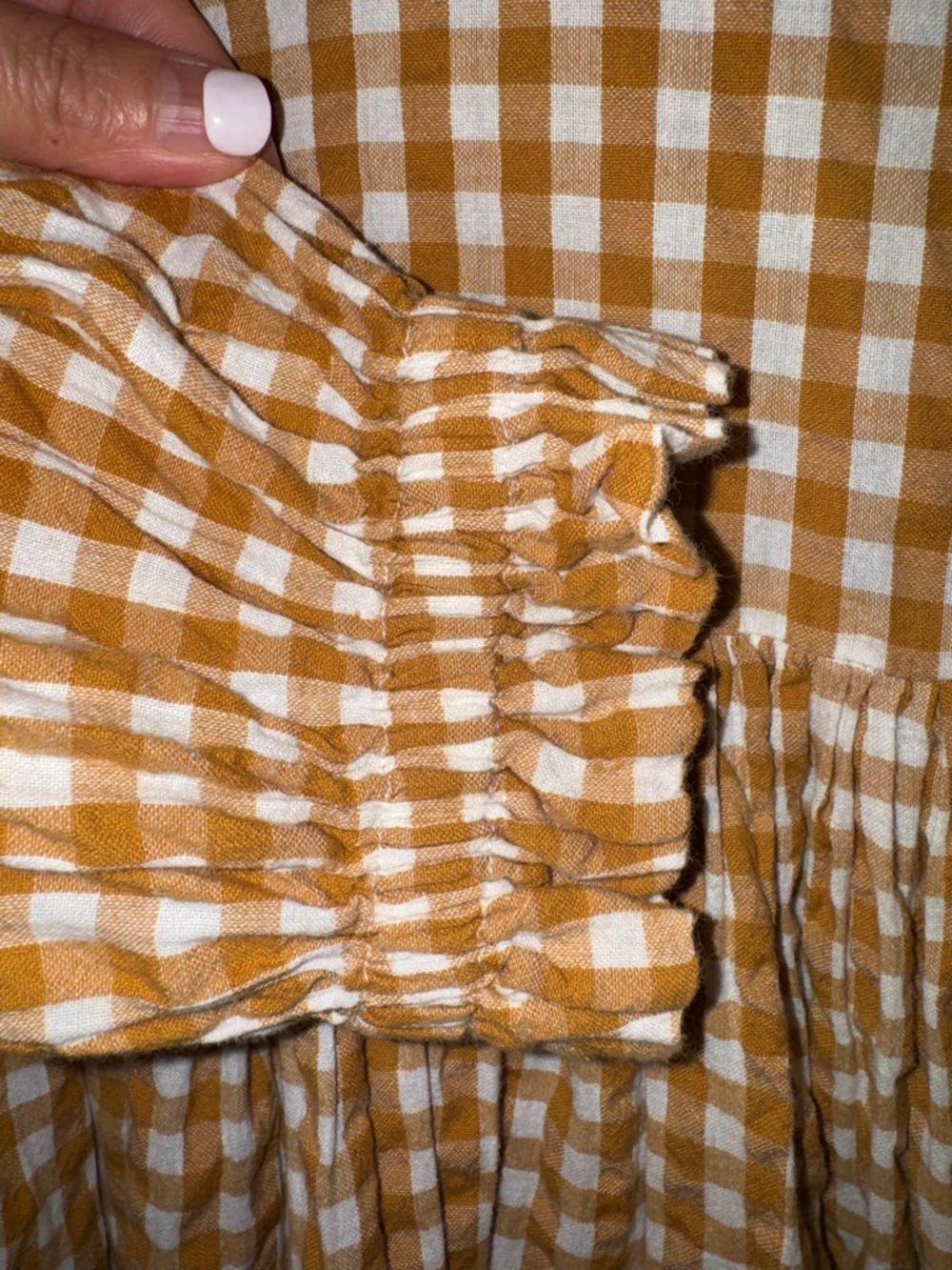 Free People Gingham Living For This Tunic Prairie Babydoll Mini Dress XS - Picture 9 of 12